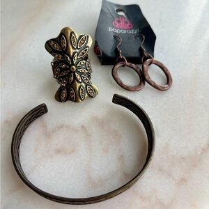 Paparazzi Antique Gold and Copper Jewelry Set